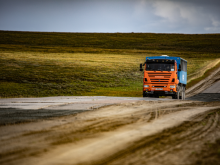 Truck on a desert road © Christophe Blitz