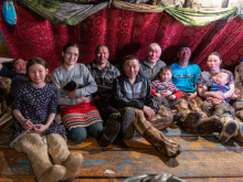 Nenets inside their home © Christophe Blitz